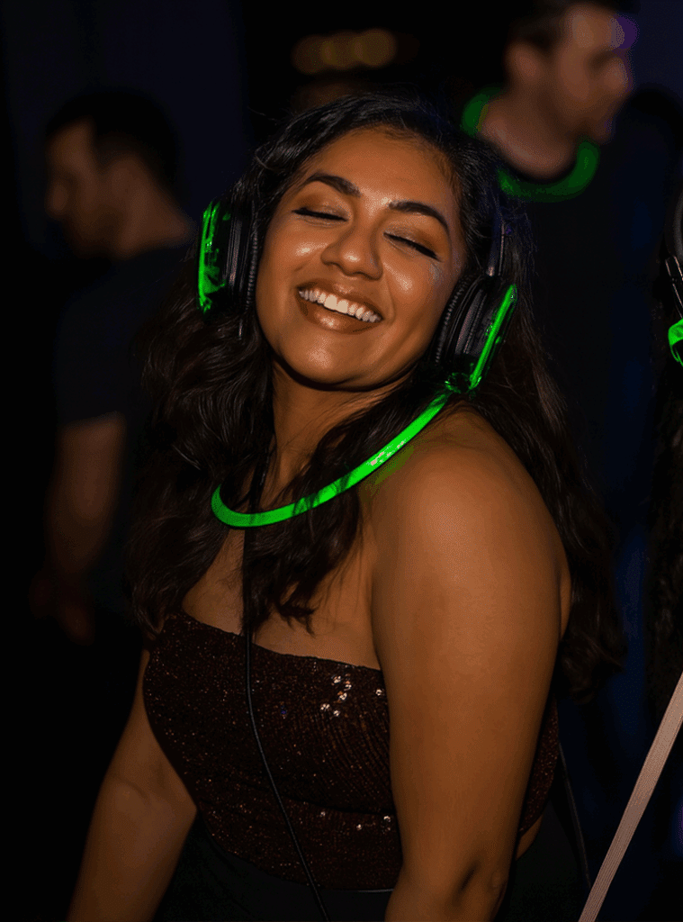 woman silent disco